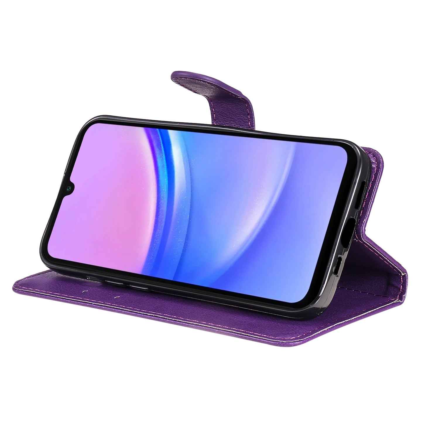 KT Leather Series-2 for Samsung Galaxy A16 5G / A16 4G Case Solid Color Leather Phone Cover Wallet Stand - Purple