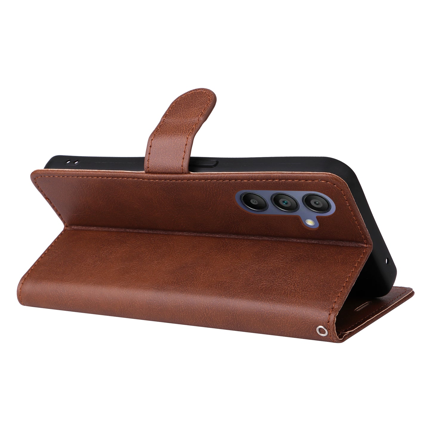 KT Leather Series-2 for Samsung Galaxy A16 5G / A16 4G Case Solid Color Leather Phone Cover Wallet Stand - Brown
