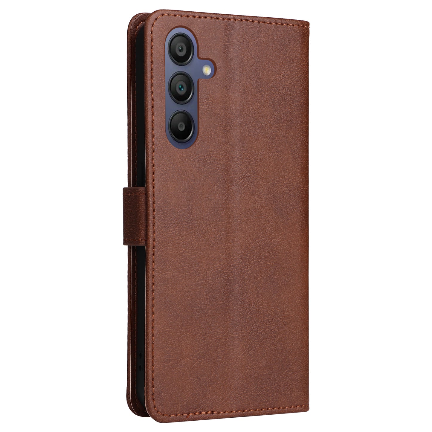 KT Leather Series-2 for Samsung Galaxy A16 5G / A16 4G Case Solid Color Leather Phone Cover Wallet Stand - Brown