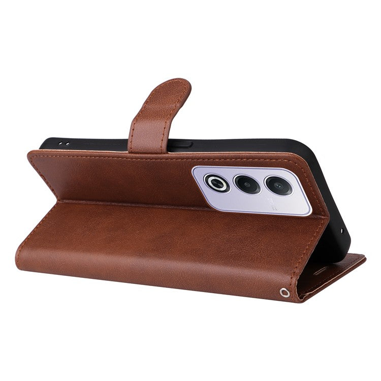KT Leather Series-2 for Oppo A3 Pro (Global) 5G  /  A3 Pro (India) 5G Case Solid Color Leather Phone Cover Wallet Stand - Brown
