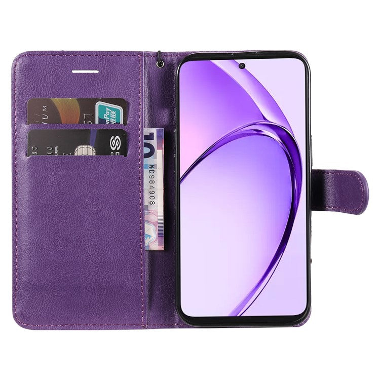 KT Leather Series-2 for Oppo A3 Pro (Global) 5G  /  A3 Pro (India) 5G Case Solid Color Leather Phone Cover Wallet Stand - Purple