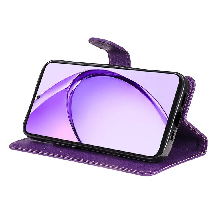 KT Leather Series-2 for Oppo A3 Pro (Global) 5G  /  A3 Pro (India) 5G Case Solid Color Leather Phone Cover Wallet Stand - Purple