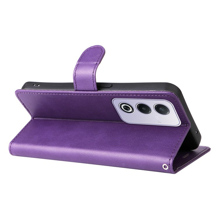 KT Leather Series-2 for Oppo A3 Pro (Global) 5G  /  A3 Pro (India) 5G Case Solid Color Leather Phone Cover Wallet Stand - Purple