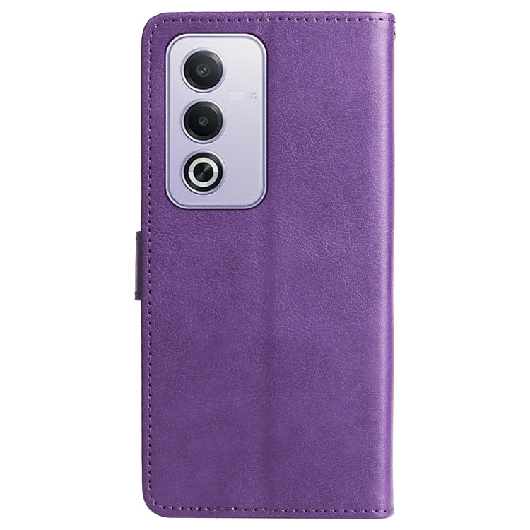 KT Leather Series-2 for Oppo A3 Pro (Global) 5G  /  A3 Pro (India) 5G Case Solid Color Leather Phone Cover Wallet Stand - Purple