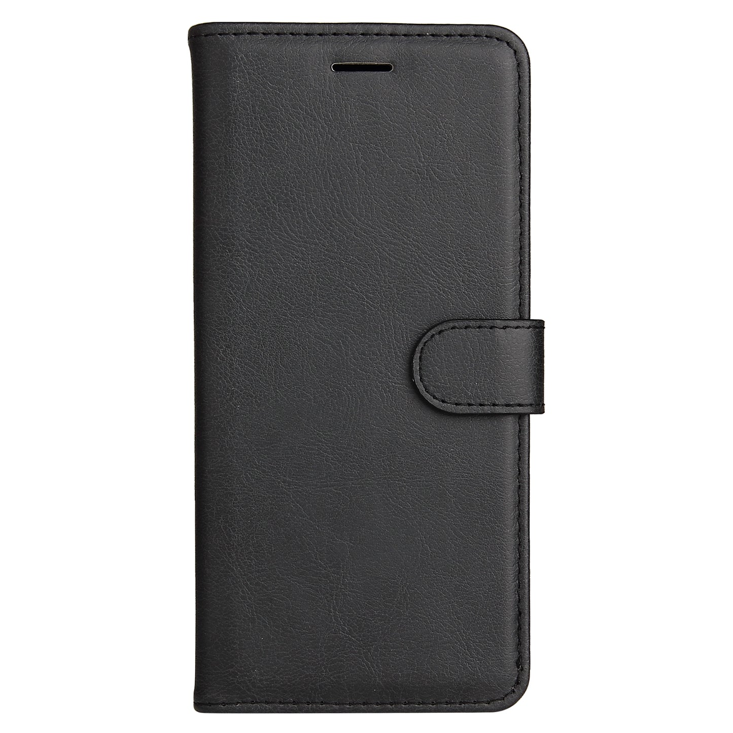 KT Leather Series-2 for Samsung Galaxy A06 Case Solid Color Leather Phone Cover Wallet Stand - Black
