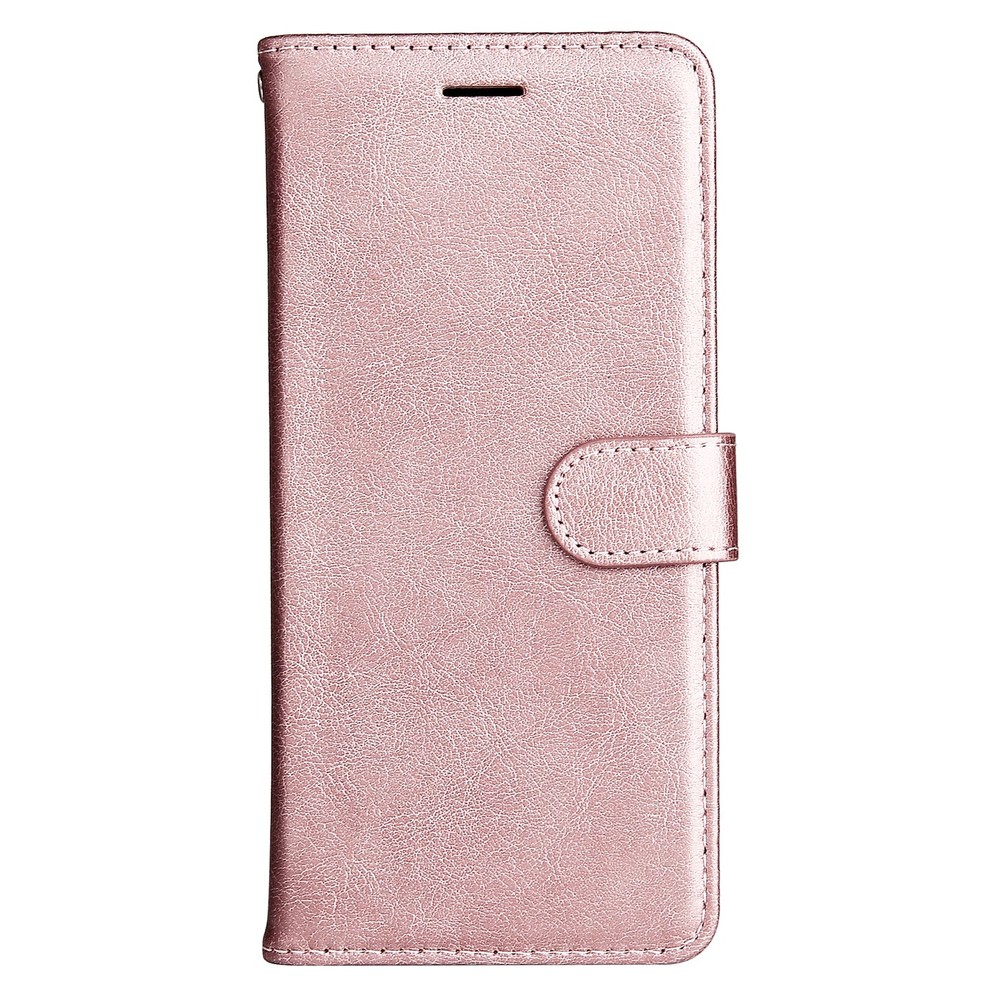 KT Leather Series-2 for Samsung Galaxy A06 Case Solid Color Leather Phone Cover Wallet Stand - Rose Gold