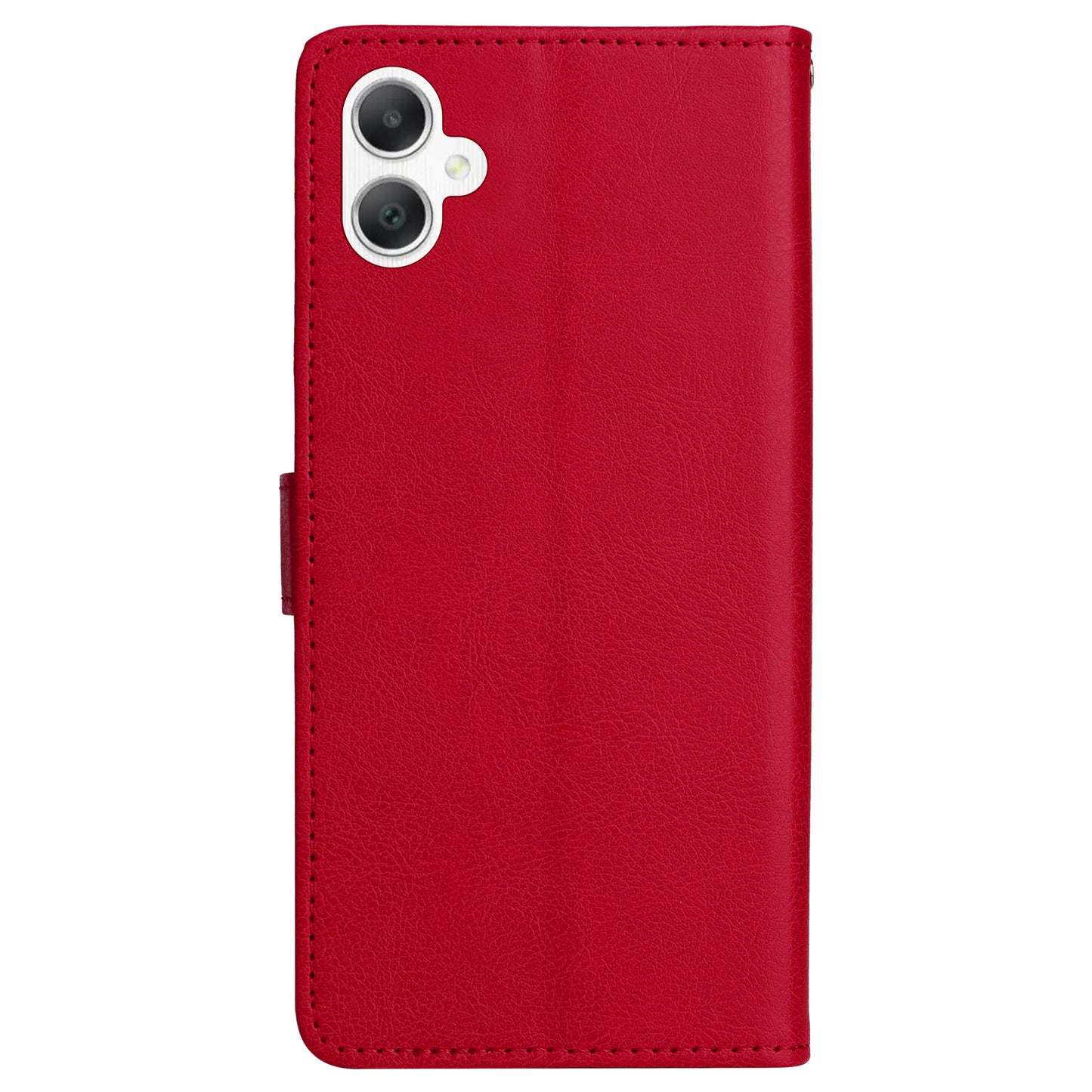 KT Leather Series-2 for Samsung Galaxy A06 Case Solid Color Leather Phone Cover Wallet Stand - Red