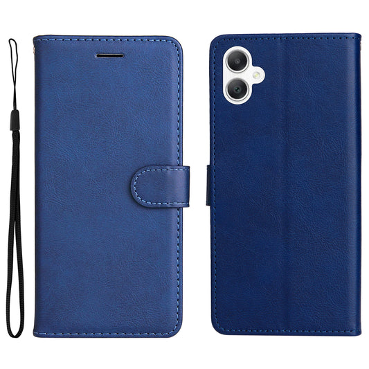 KT Leather Series-2 for Samsung Galaxy A06 Case Solid Color Leather Phone Cover Wallet Stand - Blue
