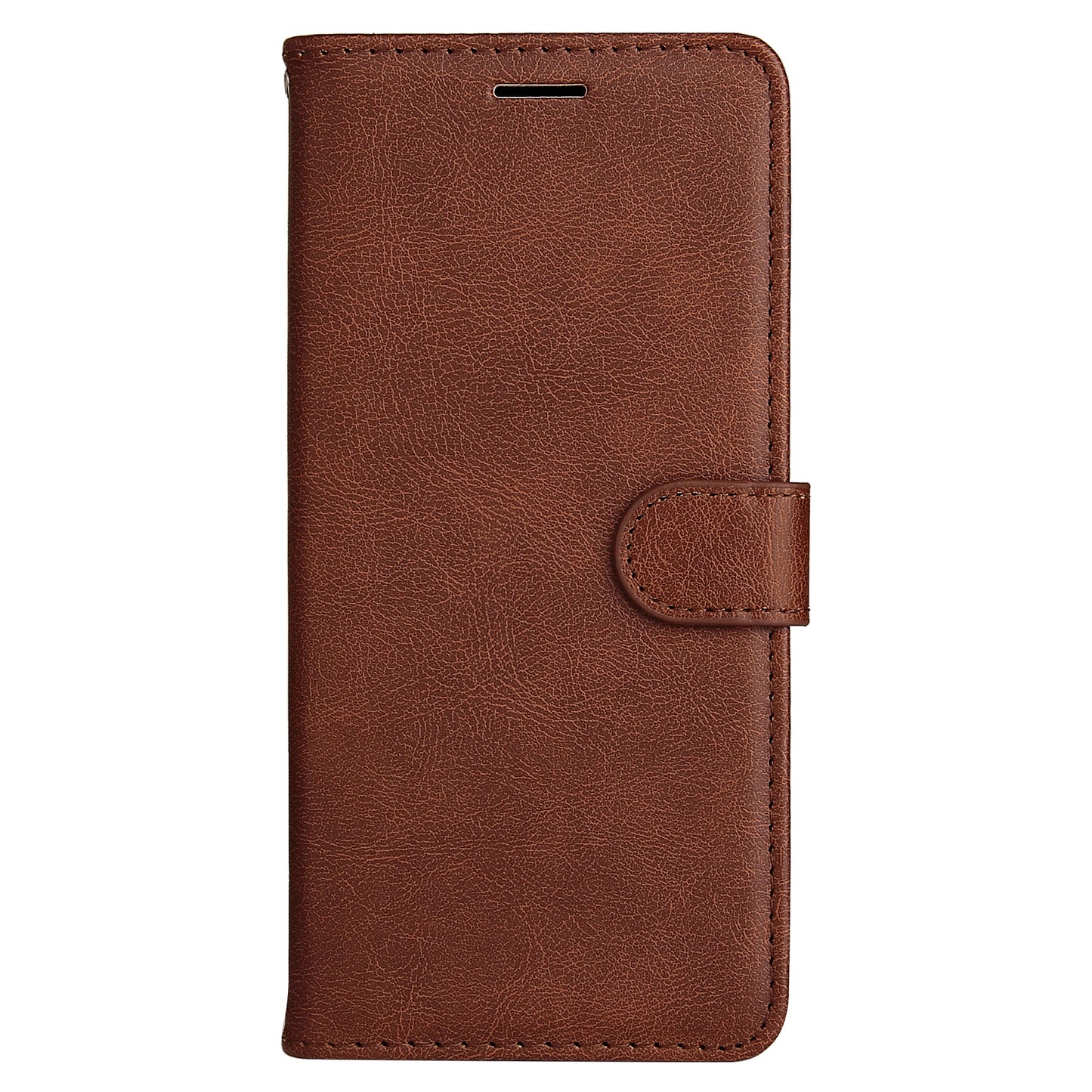 KT Leather Series-2 for Samsung Galaxy A06 Case Solid Color Leather Phone Cover Wallet Stand - Brown