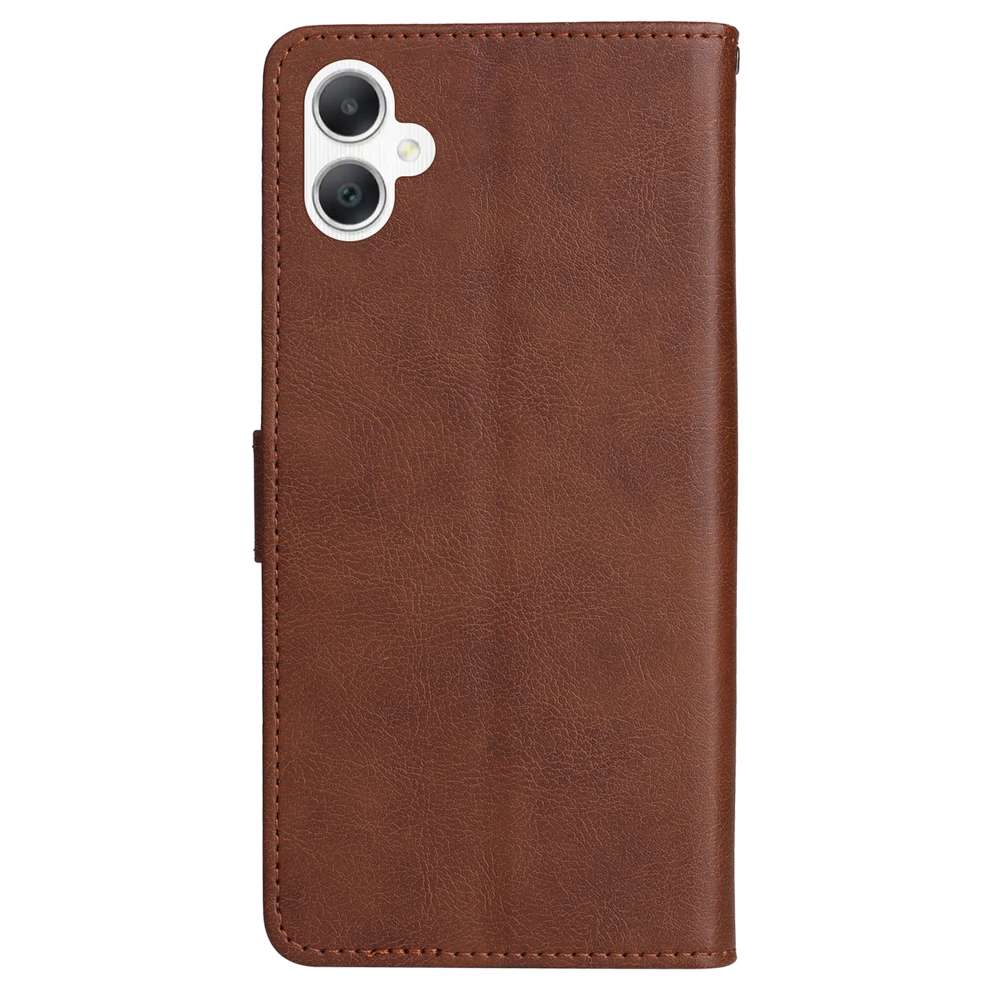 KT Leather Series-2 for Samsung Galaxy A06 Case Solid Color Leather Phone Cover Wallet Stand - Brown