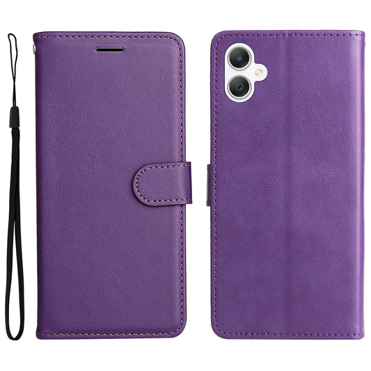 KT Leather Series-2 for Samsung Galaxy A06 Case Solid Color Leather Phone Cover Wallet Stand - Purple