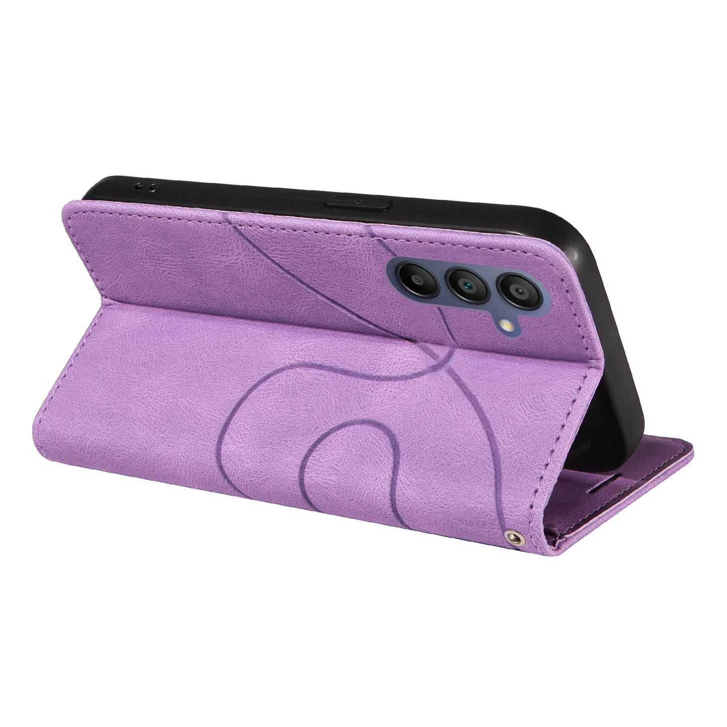 KT Leather Series-1 For Samsung Galaxy A16 5G / A16 4G Leather Case Color Splicing Phone Cover Wallet Stand - Purple