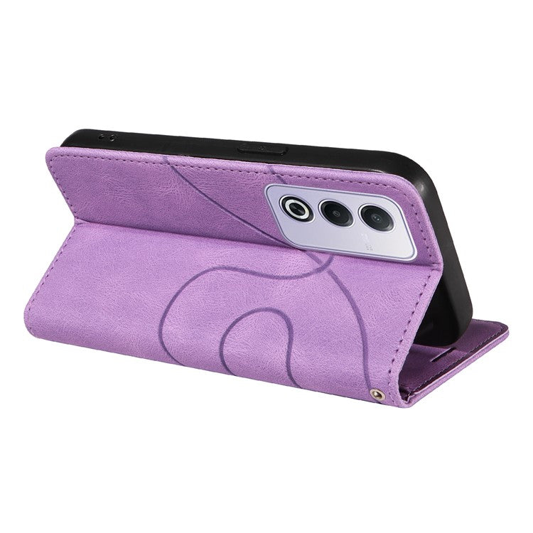 KT Leather Series-1 For Oppo A3 Pro (Global) 5G  /  A3 Pro (India) 5G Leather Case Color Splicing Phone Cover Wallet Stand - Purple