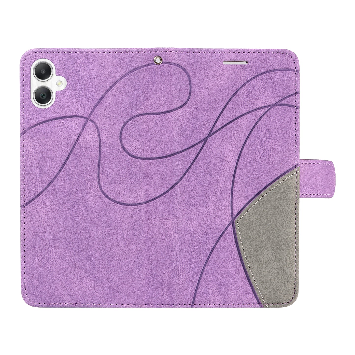 KT Leather Series-1 For Samsung Galaxy A06 Leather Case Color Splicing Phone Cover Wallet Stand - Purple