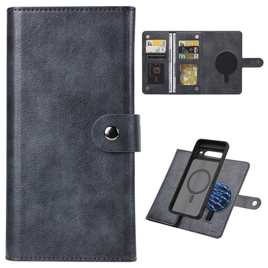 VILI GVA Series for Google Pixel 8a Magnetic Case Detachable PU Leather Wallet Phone Cover - Black