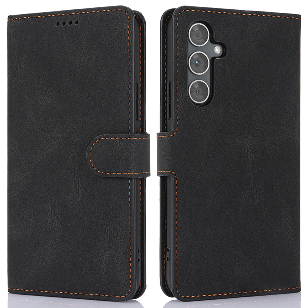 For Samsung Galaxy A16 5G / A16 4G Case PU Leather Phone Cover with Wallet Stand View - Black