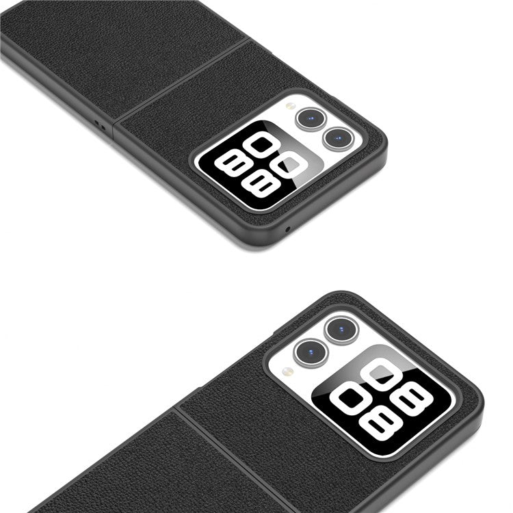 ABEEL For Huawei nova Flip 5G Case Genuine Leather Litchi Texture Phone Cover - Black