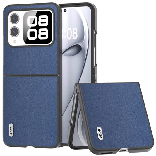ABEEL For Huawei nova Flip 5G Case Texture Genuine Leather Phone Cover Protector - Blue