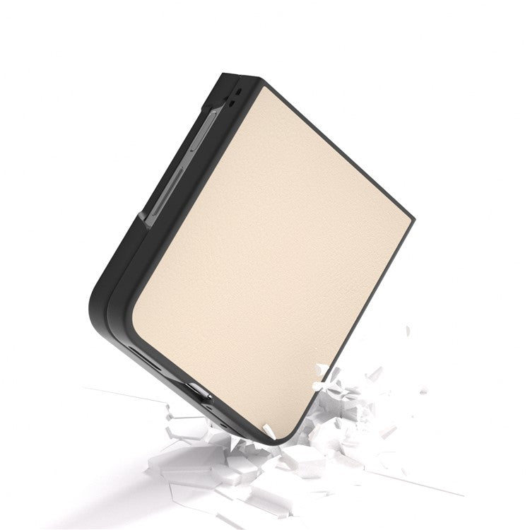 For Huawei nova Flip 5G Case Anti-Scratch PU Leather Coated PC Phone Cover - Light Yellow