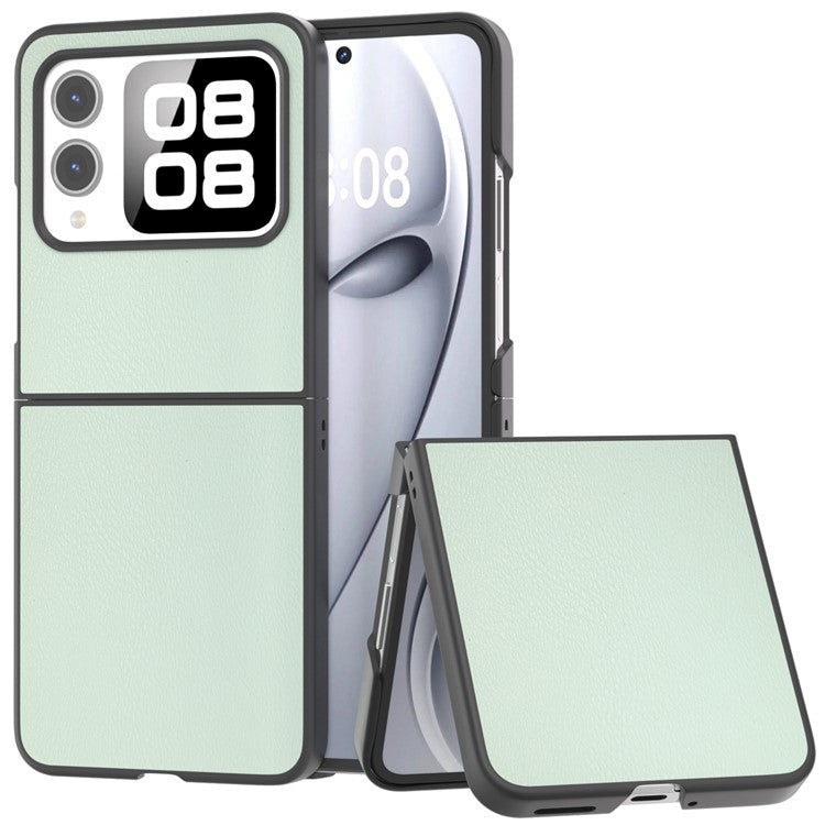 For Huawei nova Flip 5G Case Anti-Scratch PU Leather Coated PC Phone Cover - Light Green
