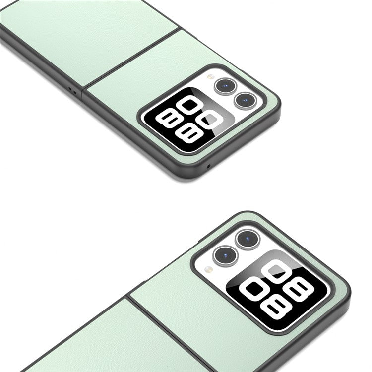 For Huawei nova Flip 5G Case Anti-Scratch PU Leather Coated PC Phone Cover - Light Green