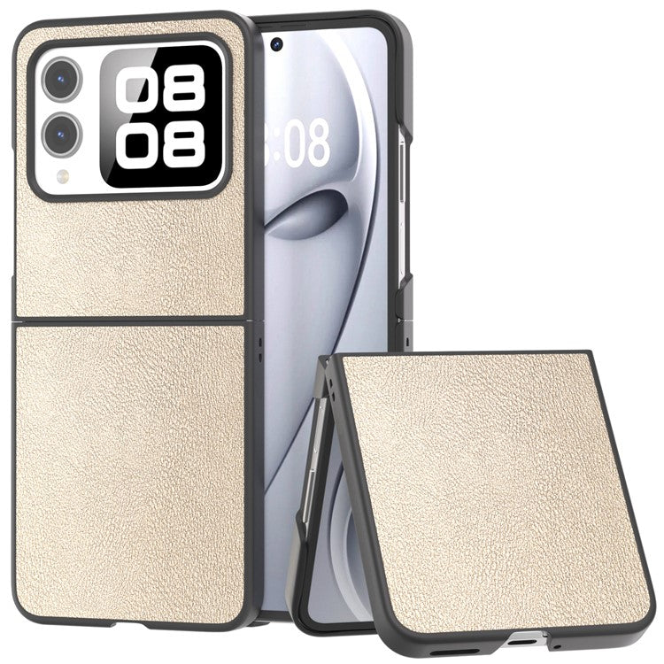 For Huawei nova Flip 5G Case Anti-Scratch PU Leather Coated PC Phone Cover - Gold