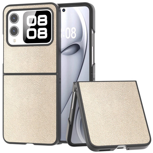 For Huawei nova Flip 5G Case Anti-Scratch PU Leather Coated PC Phone Cover - Gold