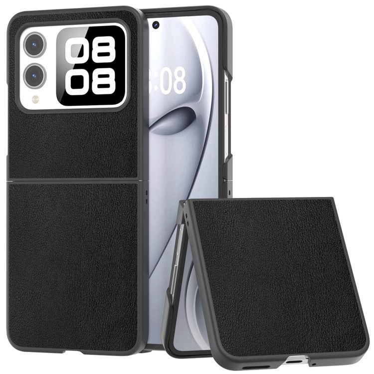 For Huawei nova Flip 5G Case Anti-Scratch PU Leather Coated PC Phone Cover - Black