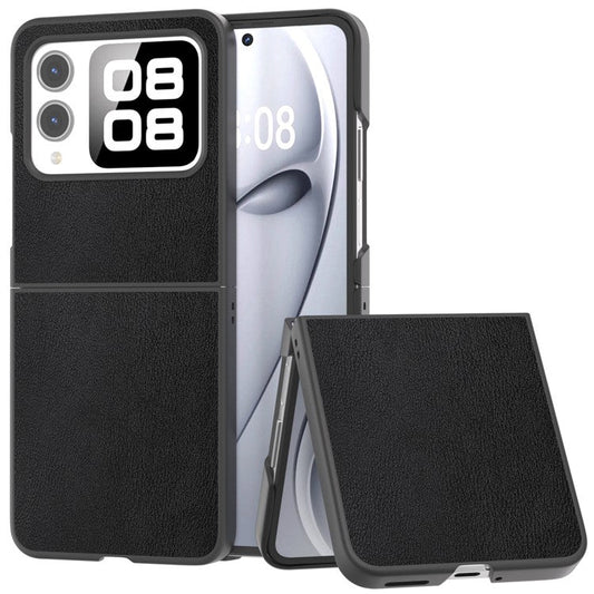 For Huawei nova Flip 5G Case Anti-Scratch PU Leather Coated PC Phone Cover - Black