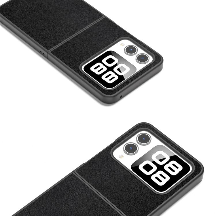 For Huawei nova Flip 5G Case Anti-Scratch PU Leather Coated PC Phone Cover - Black