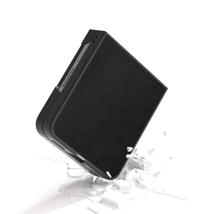 For Huawei nova Flip 5G Case Anti-Scratch PU Leather Coated PC Phone Cover - Black