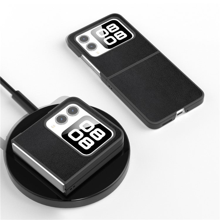 For Huawei nova Flip 5G Case Anti-Scratch PU Leather Coated PC Phone Cover - Black