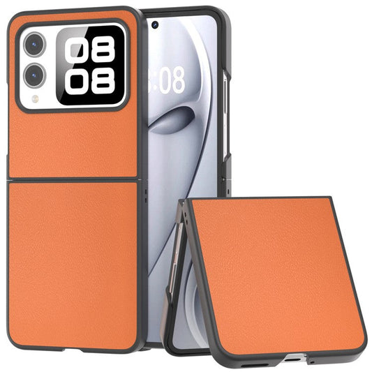For Huawei nova Flip 5G Case Anti-Scratch PU Leather Coated PC Phone Cover - Orange