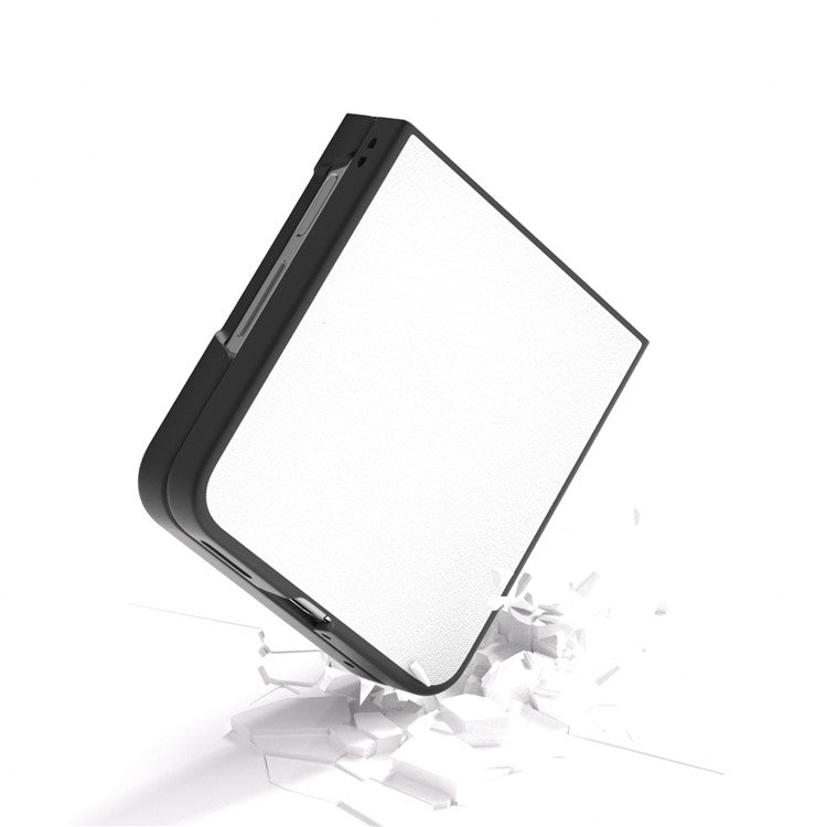 For Huawei nova Flip 5G Case Anti-Scratch PU Leather Coated PC Phone Cover - White