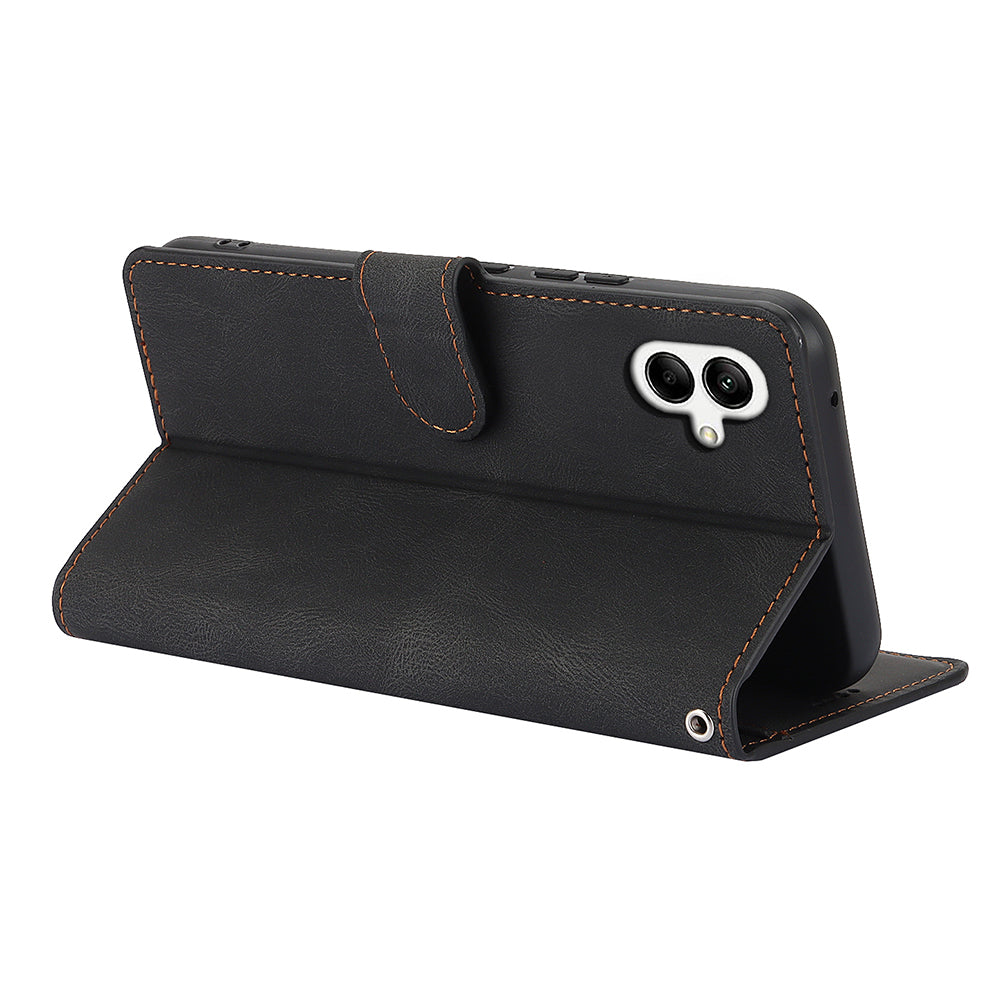 For Samsung Galaxy A06 Case PU Leather Phone Cover with Wallet Stand View - Black