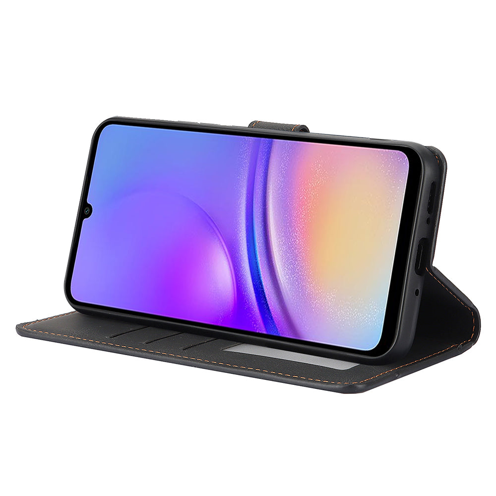 For Samsung Galaxy A06 Case PU Leather Phone Cover with Wallet Stand View - Black