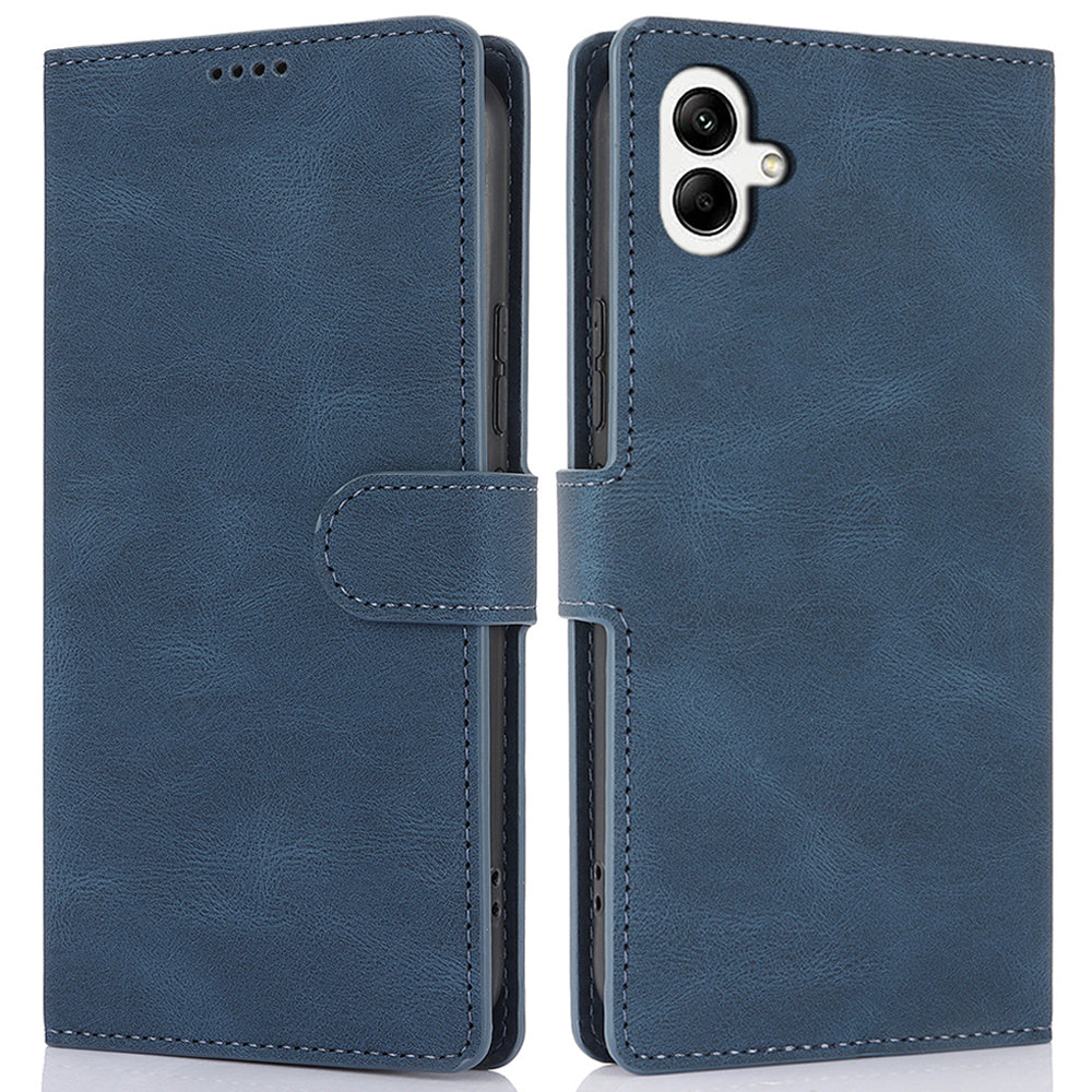For Samsung Galaxy A06 Case PU Leather Phone Cover with Wallet Stand View - Blue