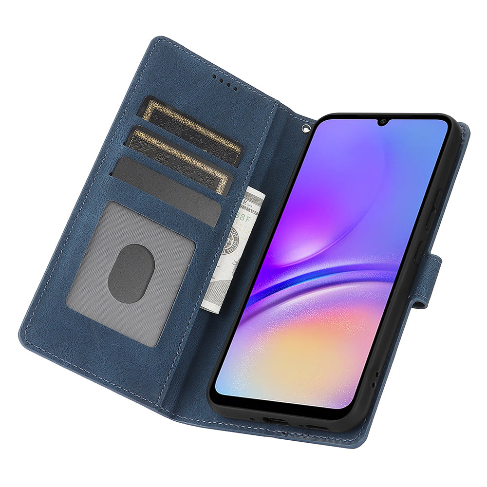 For Samsung Galaxy A06 Case PU Leather Phone Cover with Wallet Stand View - Blue