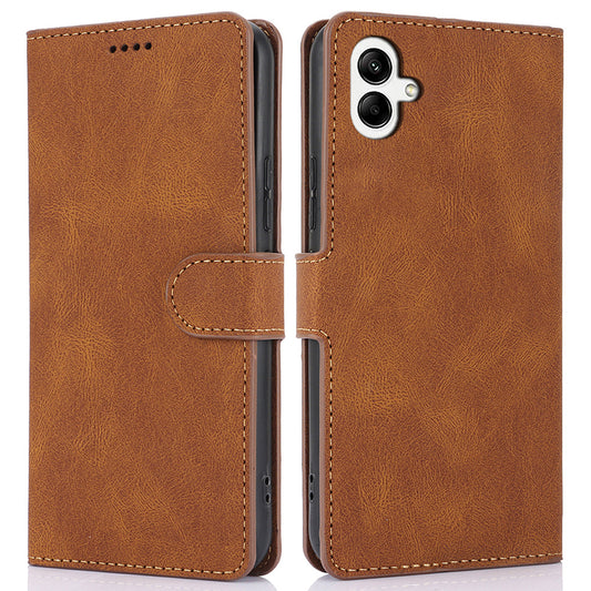 For Samsung Galaxy A06 Case PU Leather Phone Cover with Wallet Stand View - Brown