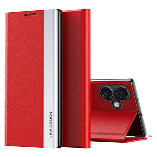 For iPhone 16 Plus Case Anti-Drop Leather Phone Cover with Stand - Red