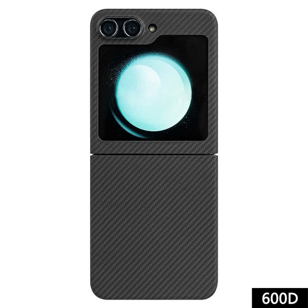For Samsung Galaxy Z Flip7 FE 5G / Z Flip6 5G Case 600D Fine Texture Aramid Fiber Phone Cover - Black