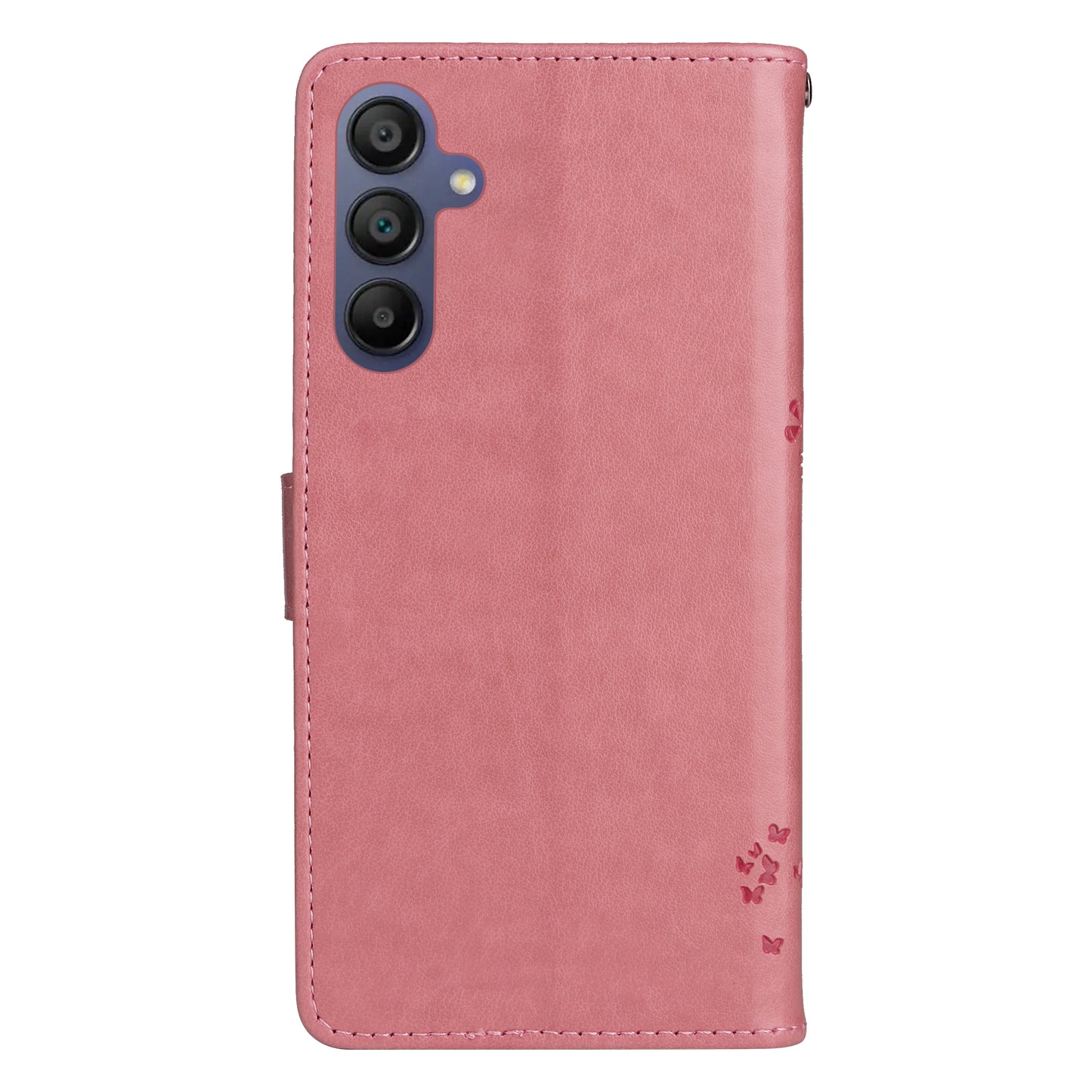 KT Imprinting Flower Series-3 For Samsung Galaxy A16 5G / A16 4G Case Cat Tree Pattern Flip Leather Phone Cover - Pink
