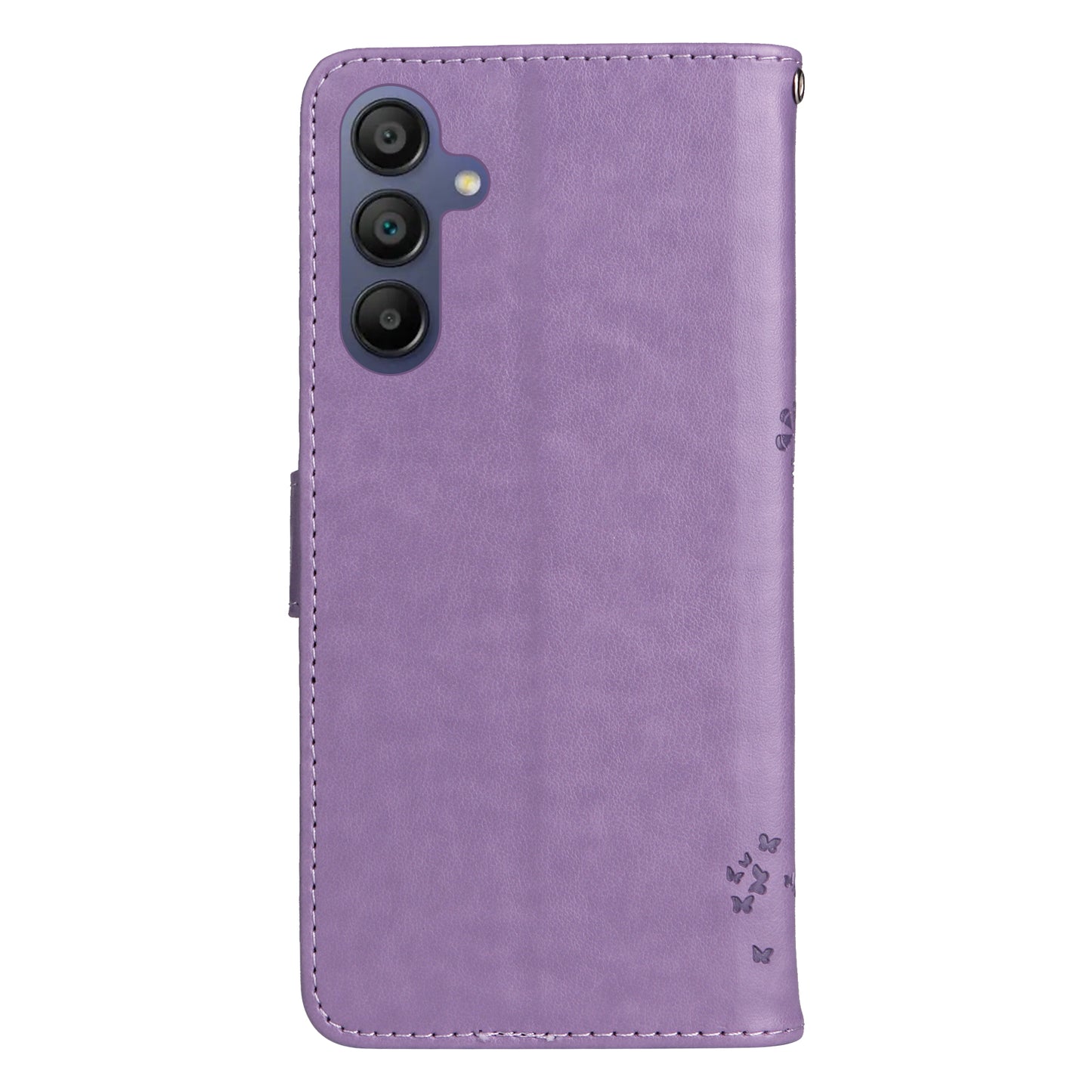 KT Imprinting Flower Series-3 For Samsung Galaxy A16 5G / A16 4G Case Cat Tree Pattern Flip Leather Phone Cover - Light Purple