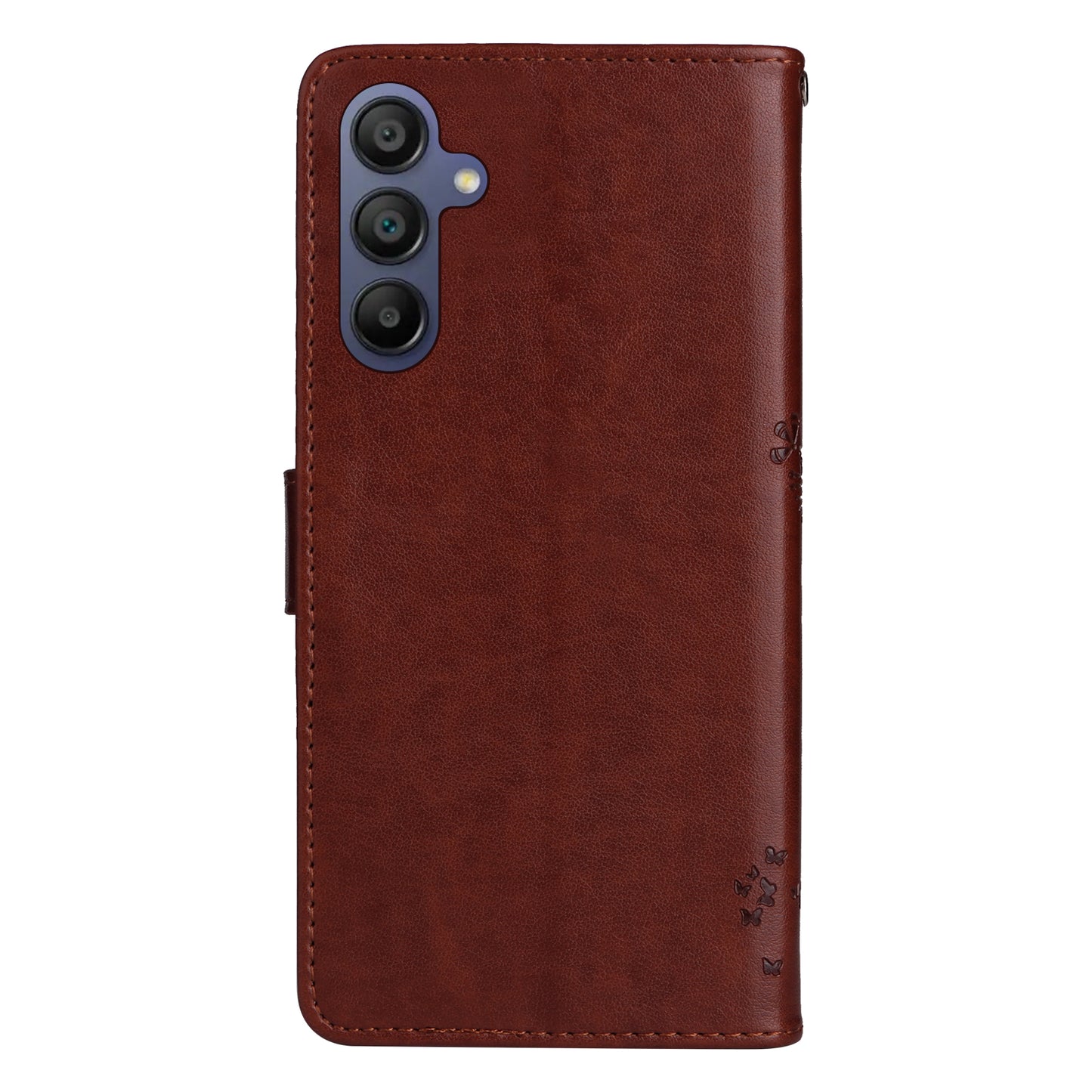 KT Imprinting Flower Series-3 For Samsung Galaxy A16 5G / A16 4G Case Cat Tree Pattern Flip Leather Phone Cover - Coffee