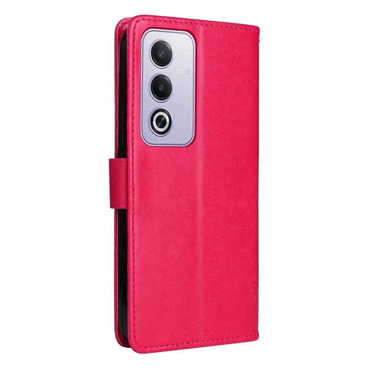 KT Imprinting Flower Series-3 For Oppo A3 Pro (Global) 5G Case Cat Tree Pattern Flip Leather Phone Cover - Rose
