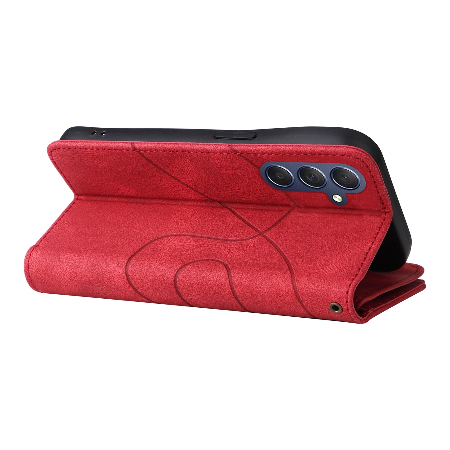 KT Multi-Function Series-5 For Samsung Galaxy A16 5G / A16 4G Case Zipper Wallet Leather Phone Cover Stand - Red