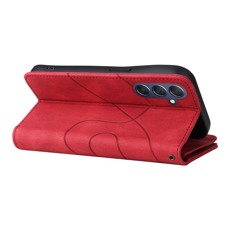 KT Multi-Function Series-5 For Samsung Galaxy A16 5G Case Zipper Wallet Leather Phone Cover Stand - Red