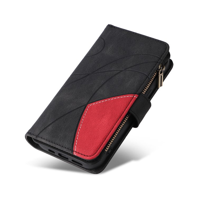 KT Multi-Function Series-5 For Oppo Reno12 F 5G Case Zipper Wallet Leather Phone Cover Stand - Black