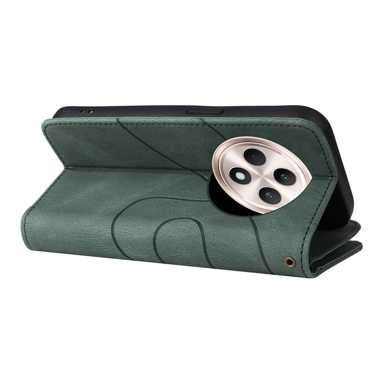 KT Multi-Function Series-5 For Oppo Reno12 F 5G Case Zipper Wallet Leather Phone Cover Stand - Green