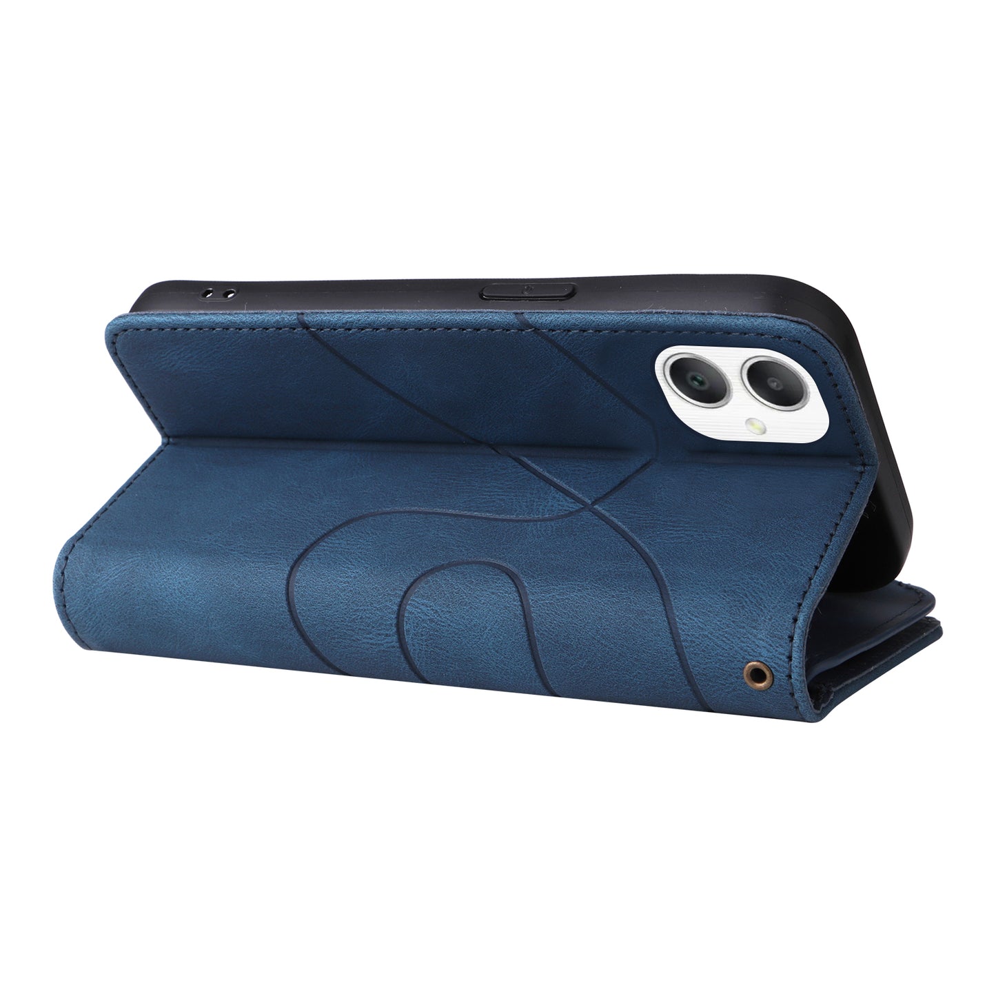 KT Multi-Function Series-5 For Samsung Galaxy A06 Case Zipper Wallet Leather Phone Cover Stand - Blue